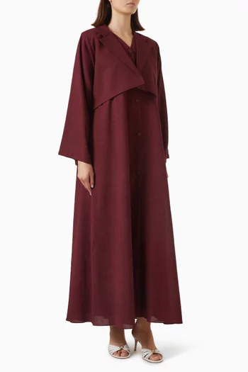 Trench Coat Abaya in Linen