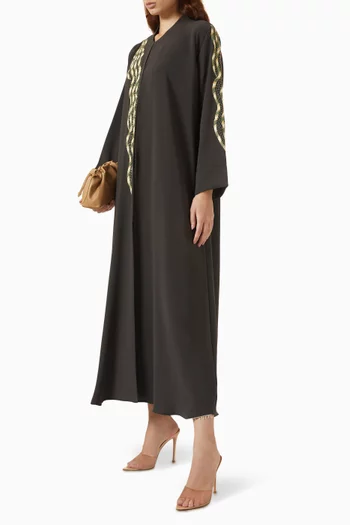 Embroidered Abaya in Crepe