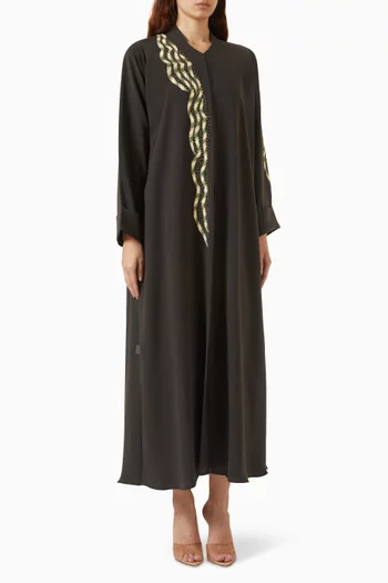 Embroidered Abaya in Crepe