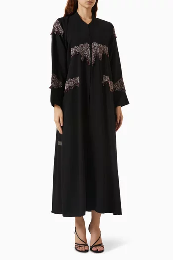 Tassel Abaya in Crepe