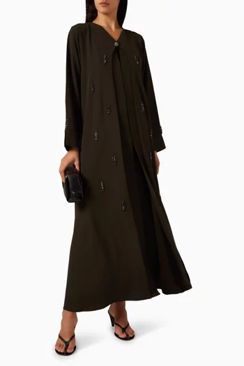 Crystal Detailing Abaya in Crepe