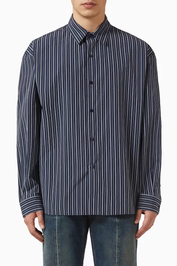 Striped Shirt in Cotton Poplin