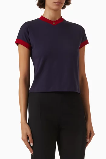 V-neck T-shirt in Cotton-jersey