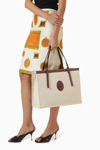 Large Rivière Tote Bag in Leather & Canvas