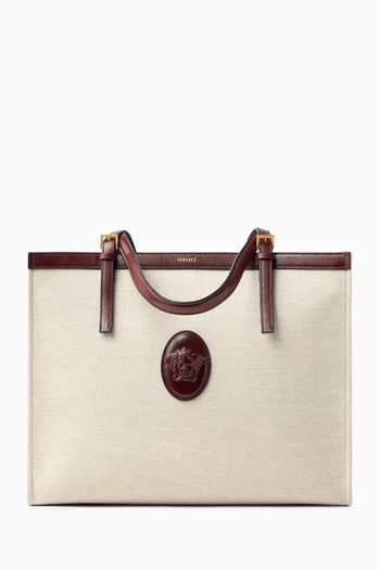 Large Rivière Tote Bag in Leather & Canvas