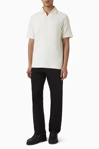 Samac V-Neck Polo Shirt in Organic Cotton-blend