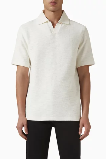 Samac V-Neck Polo Shirt in Organic Cotton-blend