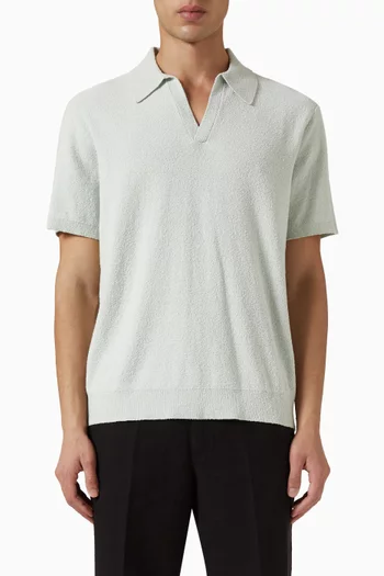 Siena Bouclé Polo Shirt in Cotton-blend