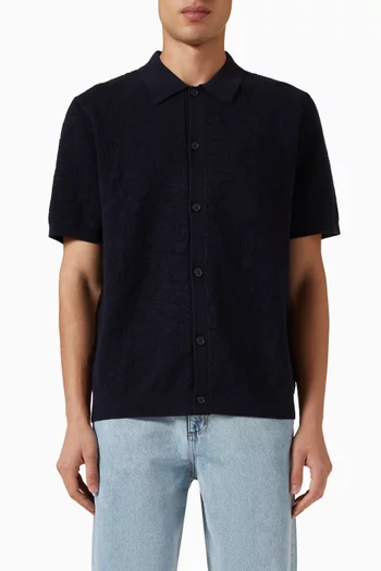 Tellaro Flower Jacquard Shirt in Cotton-blend