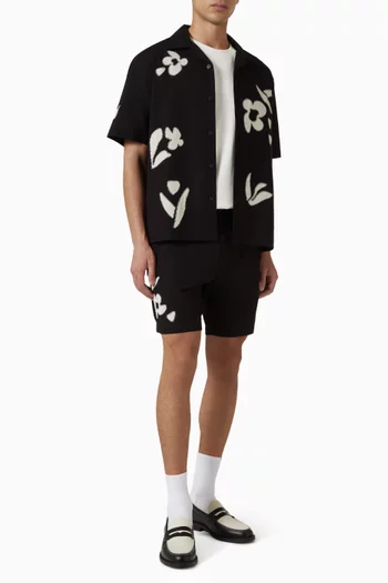 Didcot Abstract Appliqué Shirt in Cotton & Linen