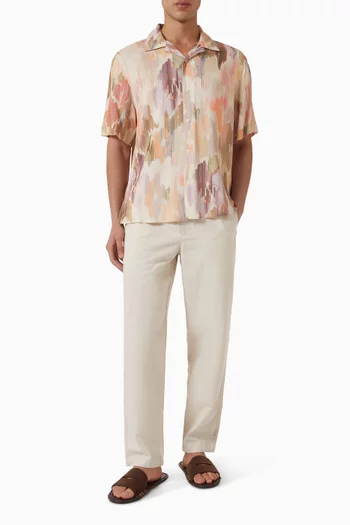 Didcot Corrigated Floral Vacation Shirt in Viscose