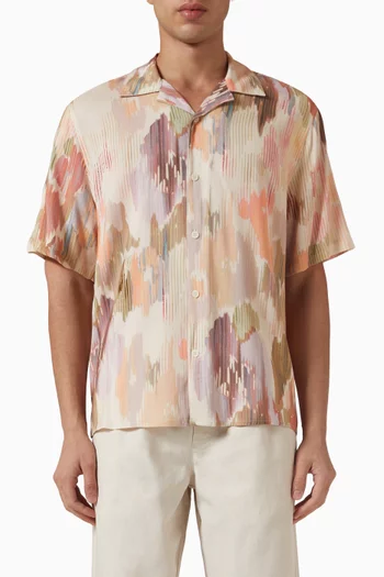 Didcot Corrigated Floral Vacation Shirt in Viscose