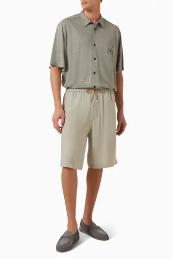 Oversized Shirt in Linen-jersey