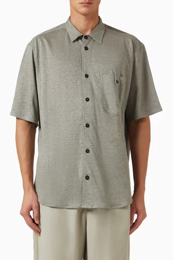 Oversized Shirt in Linen-jersey