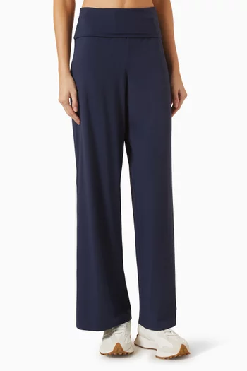 Fold-over Wide-leg Yoga Pants