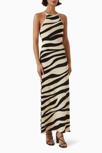 Zebra-print Maxi Dress