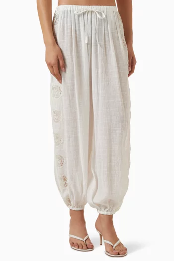 Crinkled Wide-leg Pants
