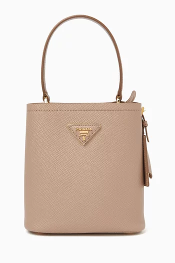 Mini Panier Tote Bag in Saffiano Leather