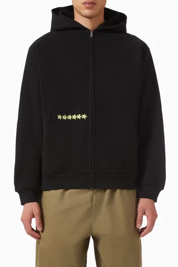 Stars Waffle Zip-thru Hoodie in Cotton