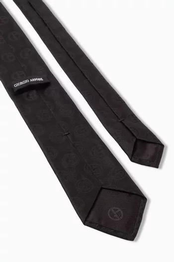 Monogram Jacquard Tie in Silk