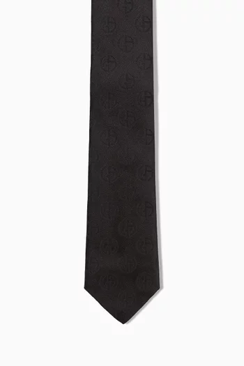 Monogram Jacquard Tie in Silk