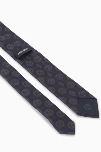 Monogram Jacquard Tie in Silk