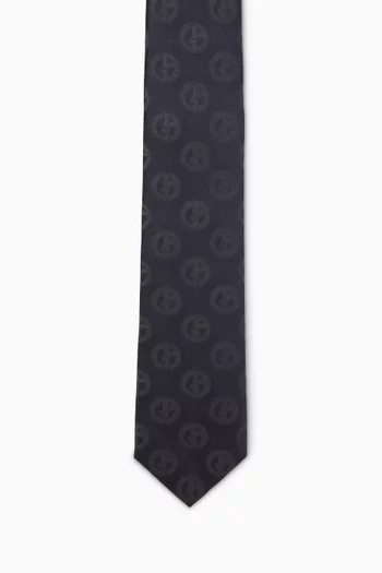 Monogram Jacquard Tie in Silk