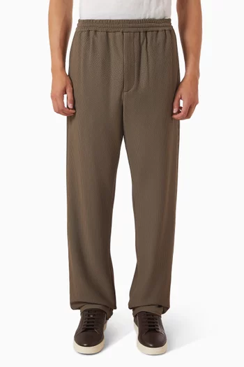 Flat-front Pants in Lyocell & Silk Froissé