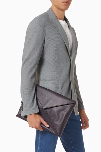 Logo Envelope Pouch in Calfskin