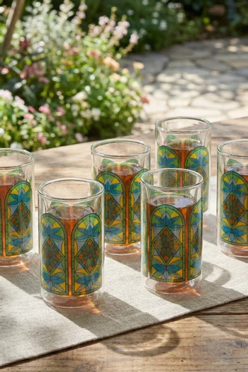 Shubbak Double Wall Glass Cups, Set of 6