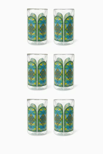 Shubbak Double Wall Glass Cups, Set of 6