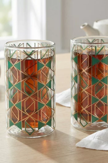 Mosaic Double Wall Glass Cups, Set of 2