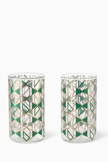Mosaic Double Wall Glass Cups, Set of 2