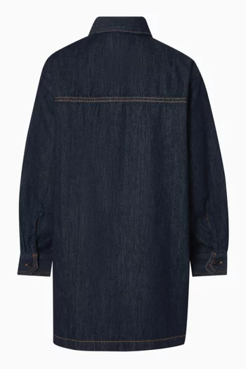 Logo Pocket Dress in Denim