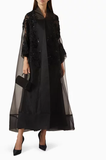Embellished Abaya in Organza