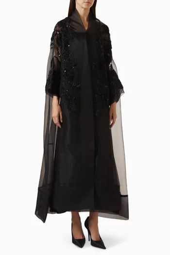 Embellished Abaya in Organza