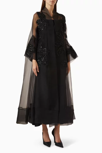 Embellished Abaya in Organza