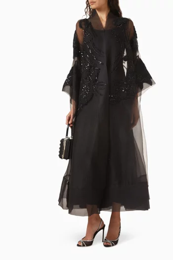 Embellished Abaya in Organza