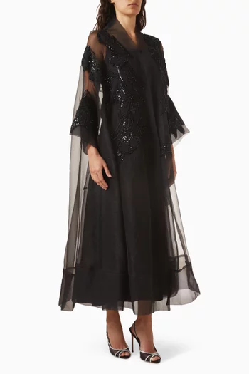 Embellished Abaya in Organza