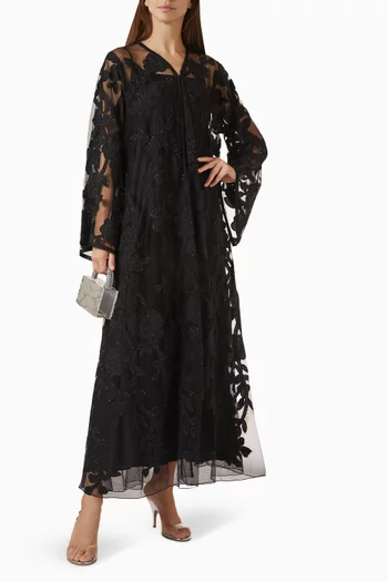 Embellished Abaya in Dantelle