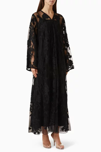 Embellished Abaya in Dantelle