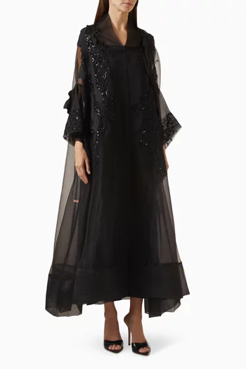 Embellished Abaya in Organza