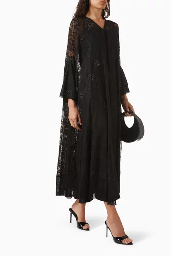 Embellished Abaya in Dantelle
