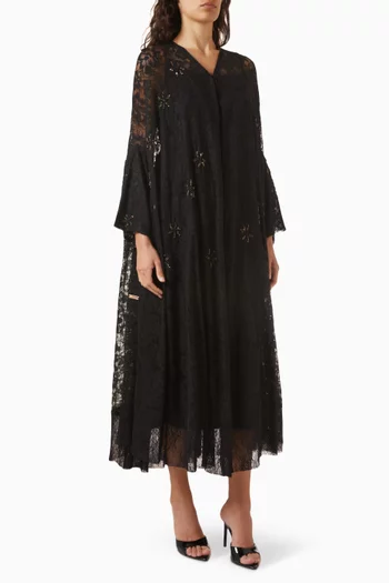 Embellished Abaya in Dantelle
