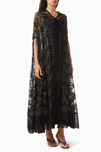 Embellished Abaya in Dantelle