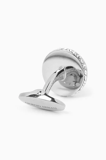 Crystal Cufflinks in Sterling Silver