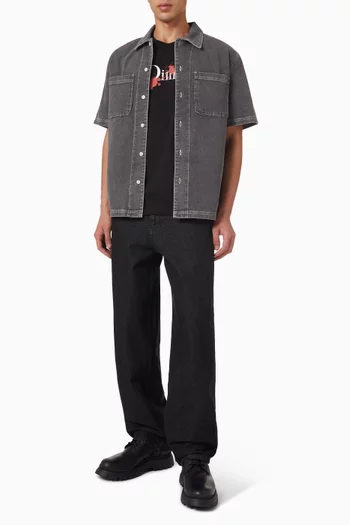 Stonewash Button Up Shirt in Denim