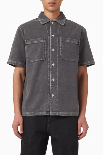 Stonewash Button Up Shirt in Denim
