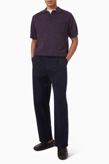 Knitted Polo Shirt in Wool-blend