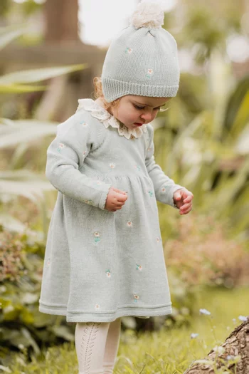 Embroidered Knitted Dress